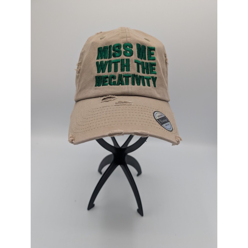 KBethos Miss Me With The Negativity Women's Cap Distressed Hat Adjustable Strap